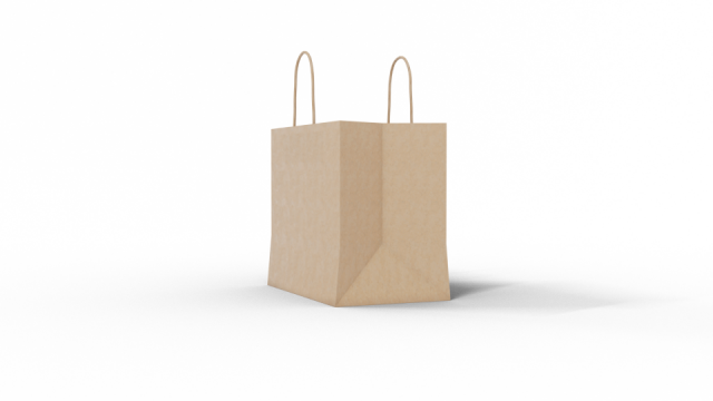 CAJA BOLSA ASA RIZADA KRAFT 30x29x18 80 GRS C/250