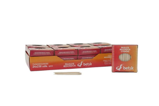 ESTUCHE PALILLO REDONDO 2 PUNTAS 65 mm C/10X24 est